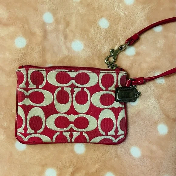 (As is)Coach Pink and Cream Wristlet - Picture 2 of 5